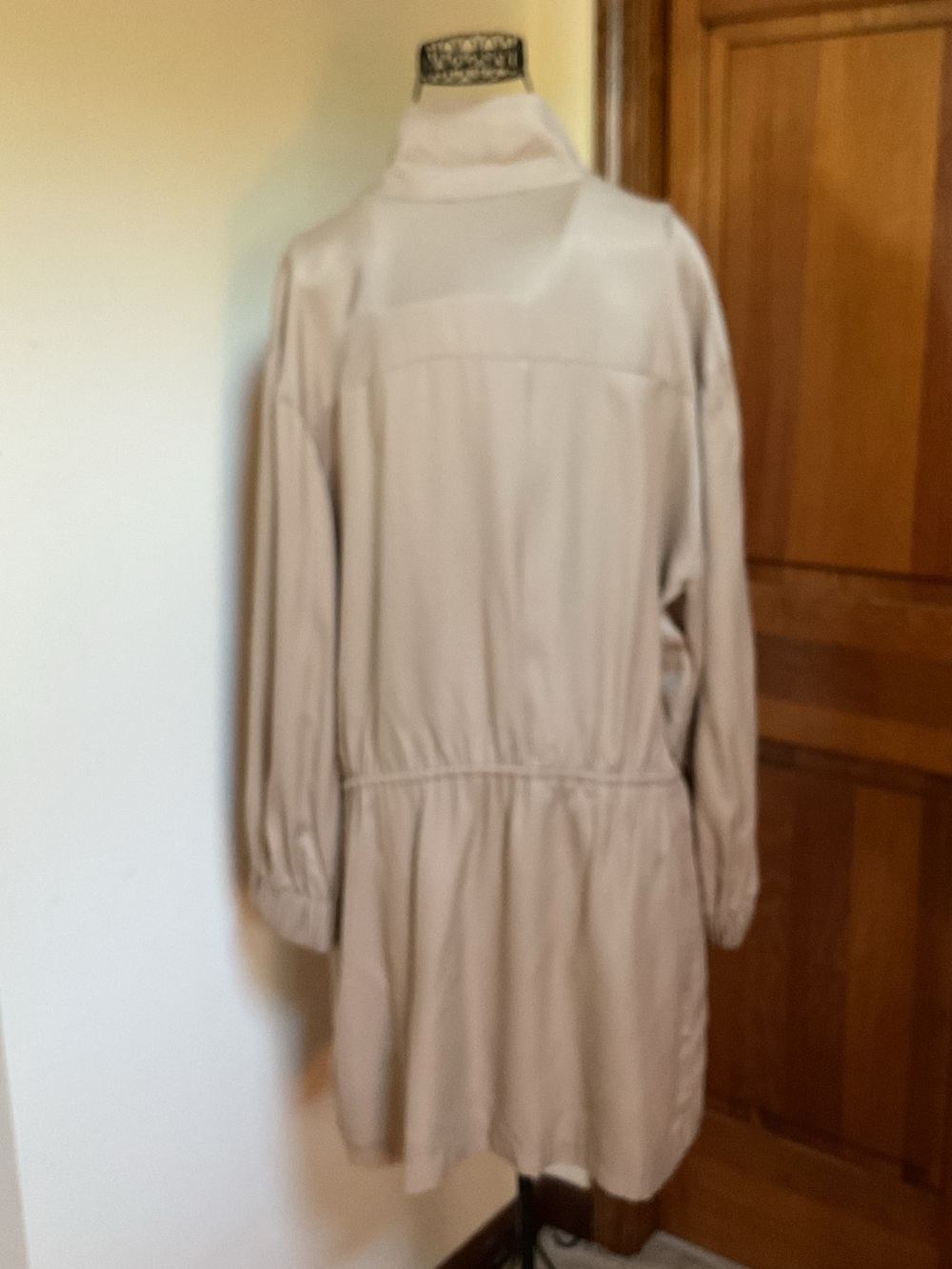Zara Light Beige Drawstring Waist Long dress, Medium, New - Picture 6 of 9